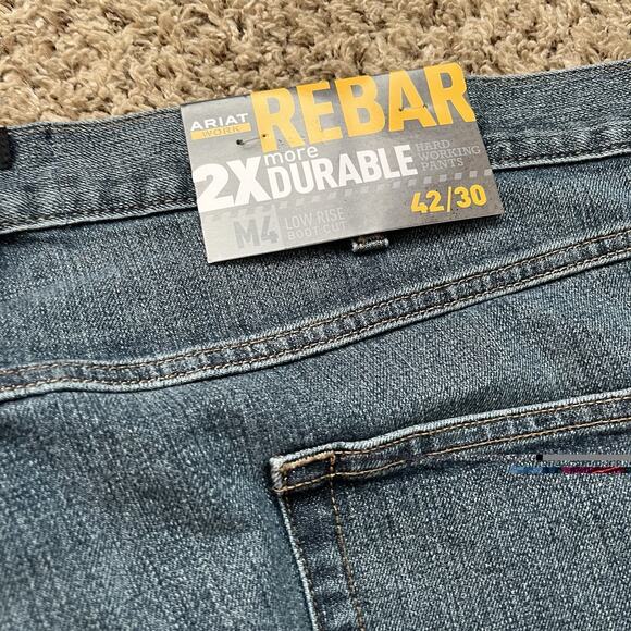Ariat Rebar M4 Low Rise Boot Jeans Men's 42x30Cowboy Rodeo Ranch New - Picture 4 of 14